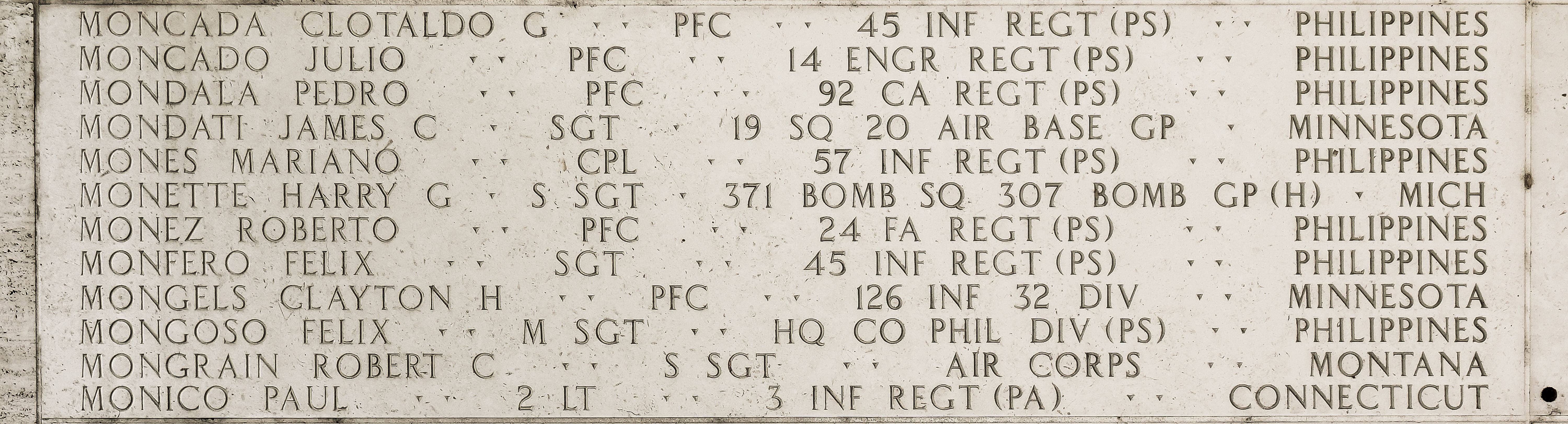 Harry G. Monette, Staff Sergeant